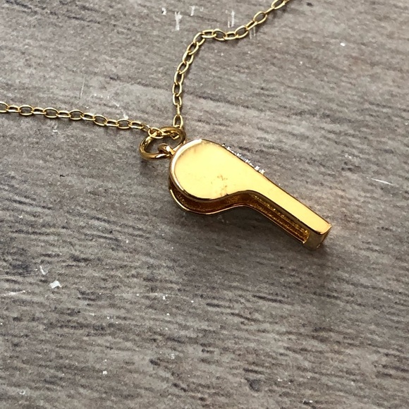 New Delmar Yellow Rhodium Plated Pave Diamond Whistle Charm Pendant Necklace - Picture 4 of 7